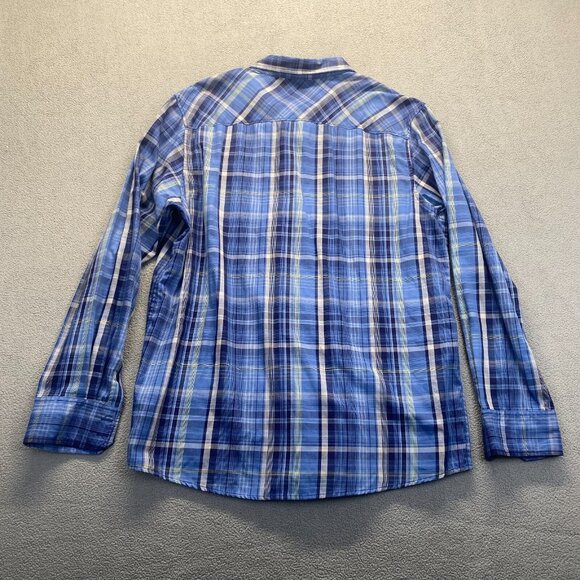 Oakley Dress Shirt‎ Mens Size XLarge Blue Striped Long Sleeve Pockets - Picture 2 of 13